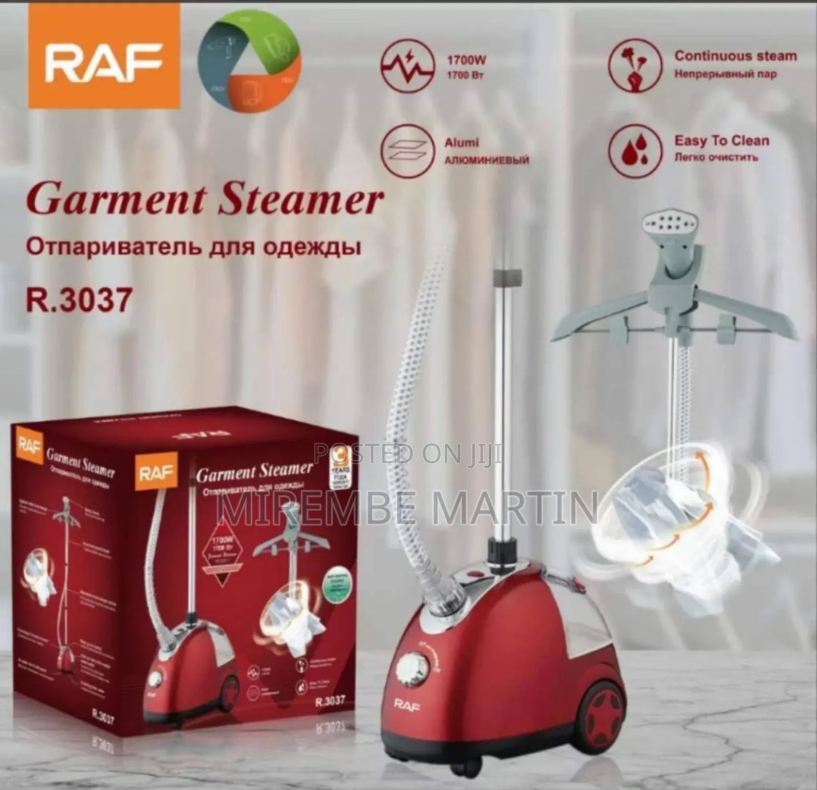 Raf Raf Steam Iron, Red, 1700 Watt, R.3037