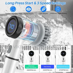 Multifunctional Power Spin Scrubber With 5 Brush Heads,