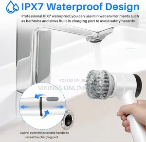 Multifunctional Power Spin Scrubber With 5 Brush Heads,