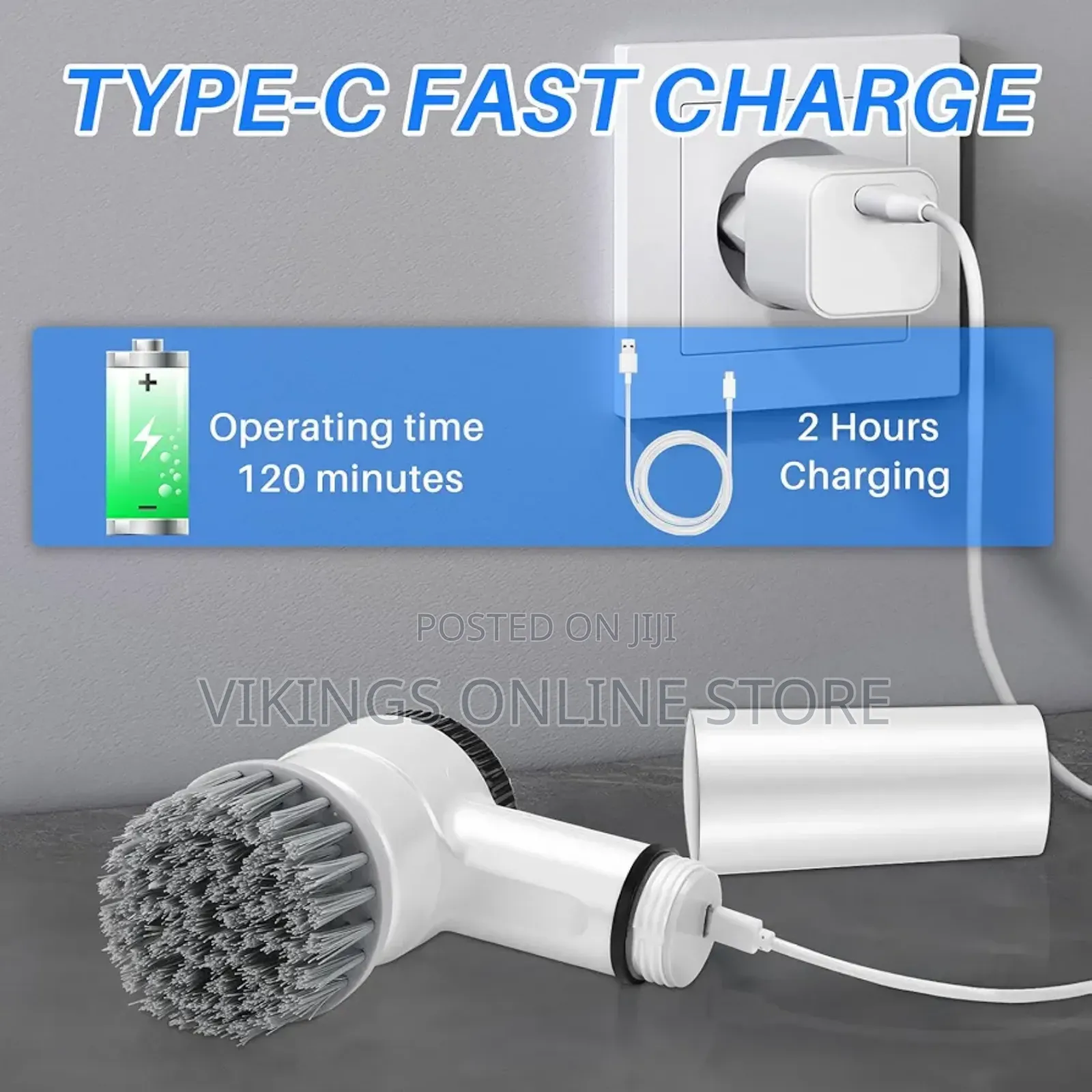 Multifunctional Power Spin Scrubber With 5 Brush Heads,