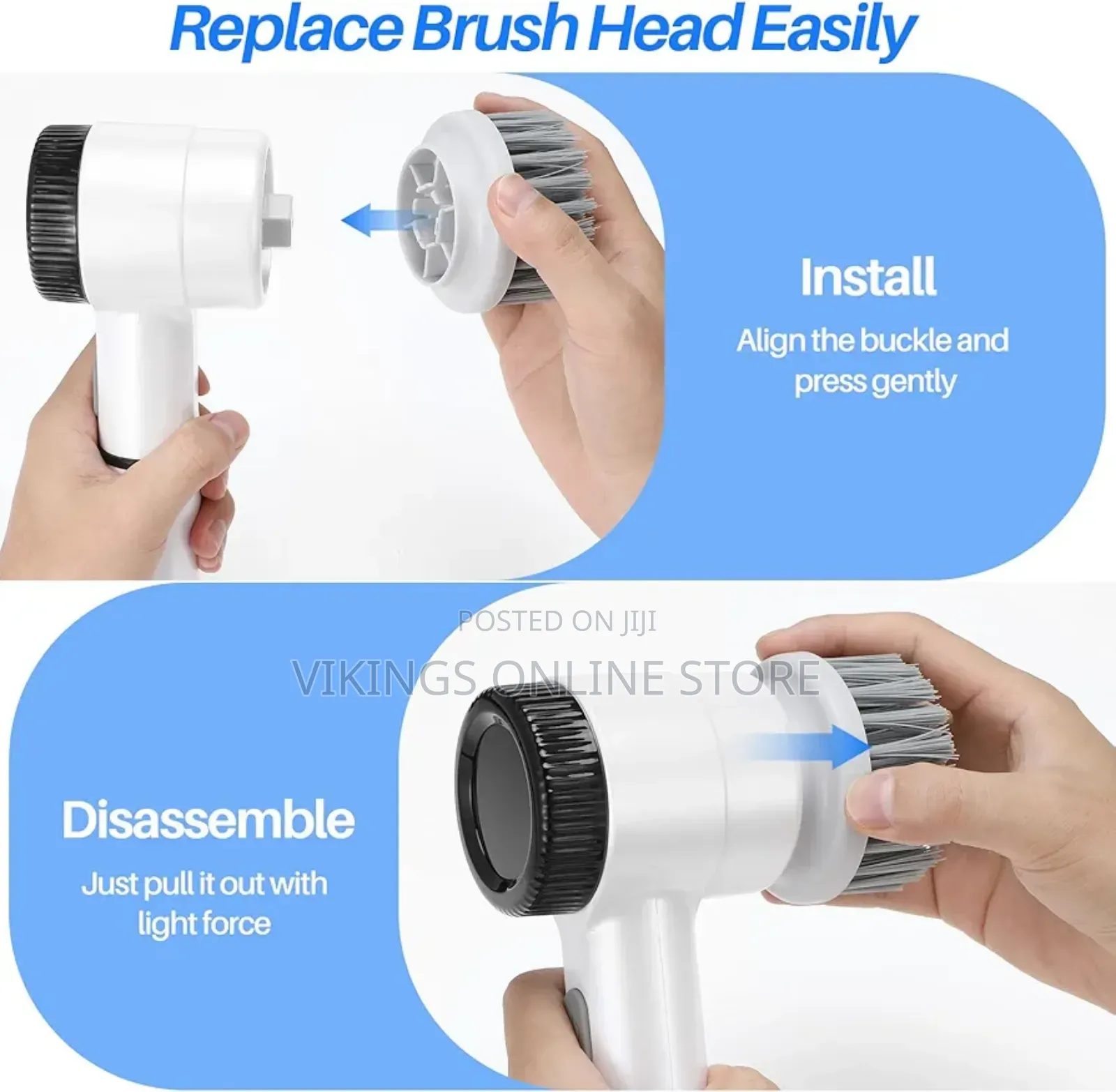 Multifunctional Power Spin Scrubber With 5 Brush Heads,