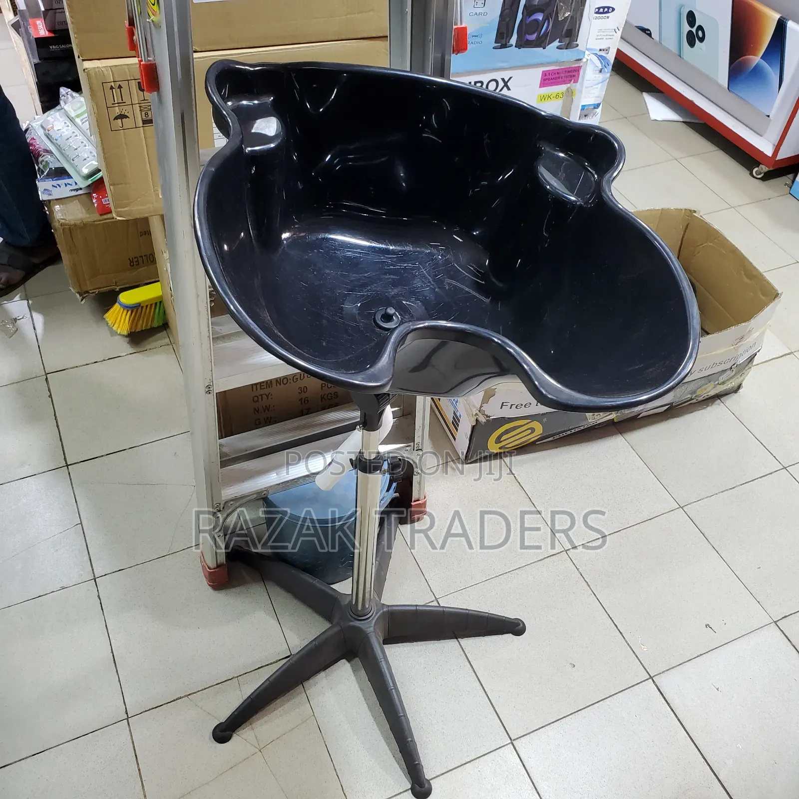 Portable Adjustable Salon Sink for Washing Hair-Black