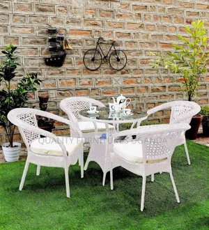 White Rattan Dinning Table