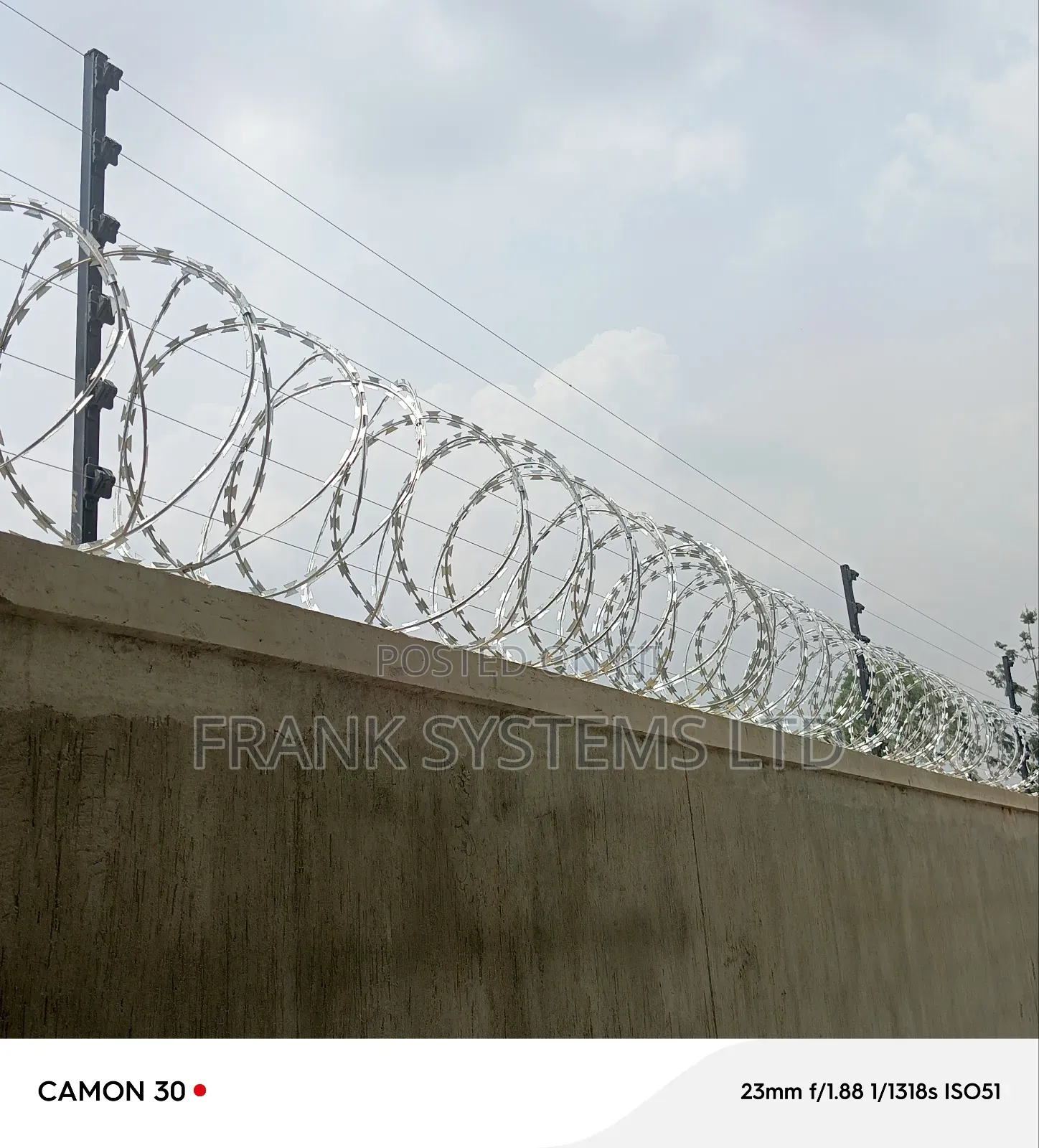 Electric Fence Combined With Razor Wire