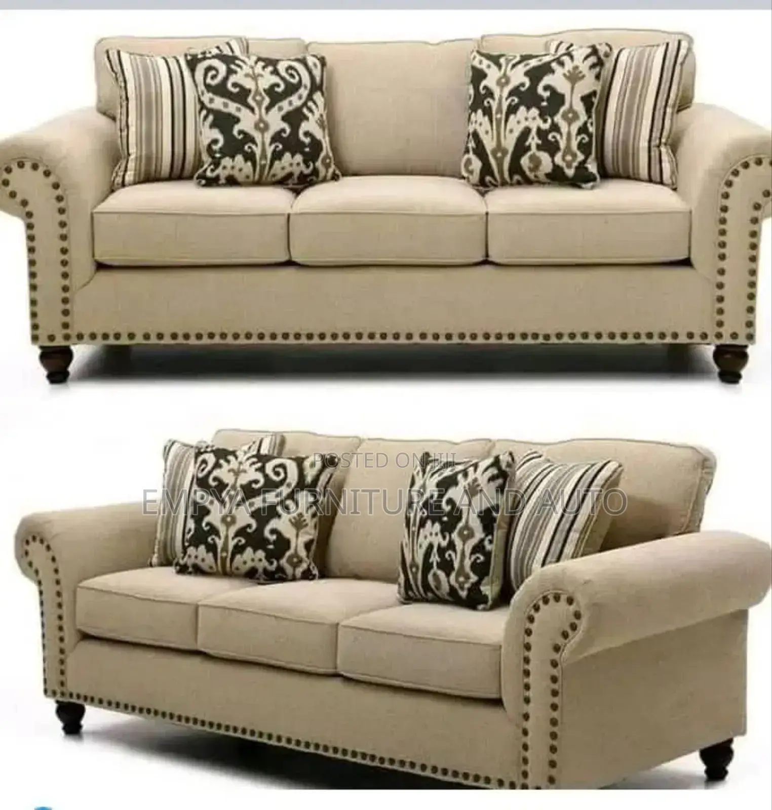 Three Cream Sofa