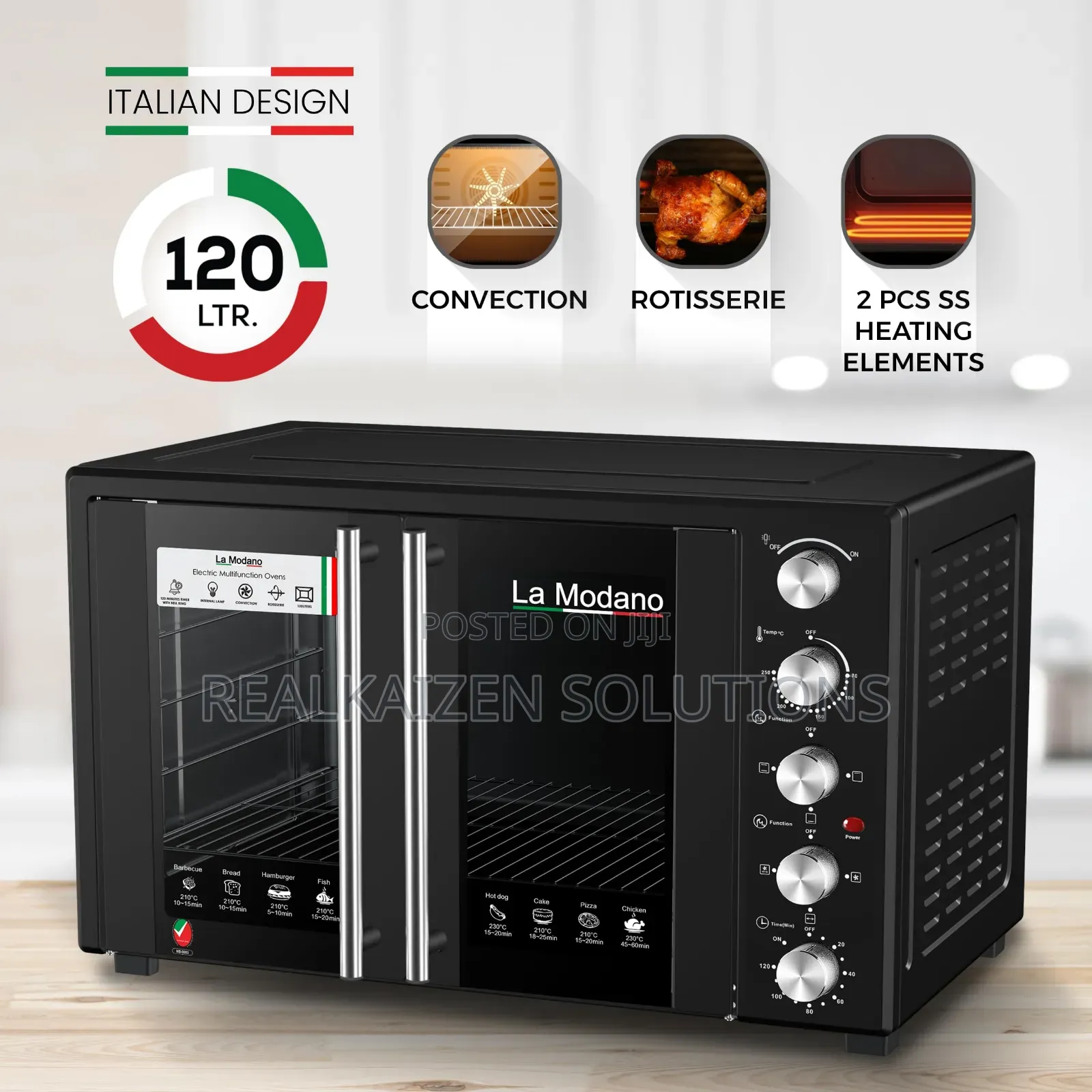 La Modano 120l Electric Oven| 2 Door| Convection| Rotisserie