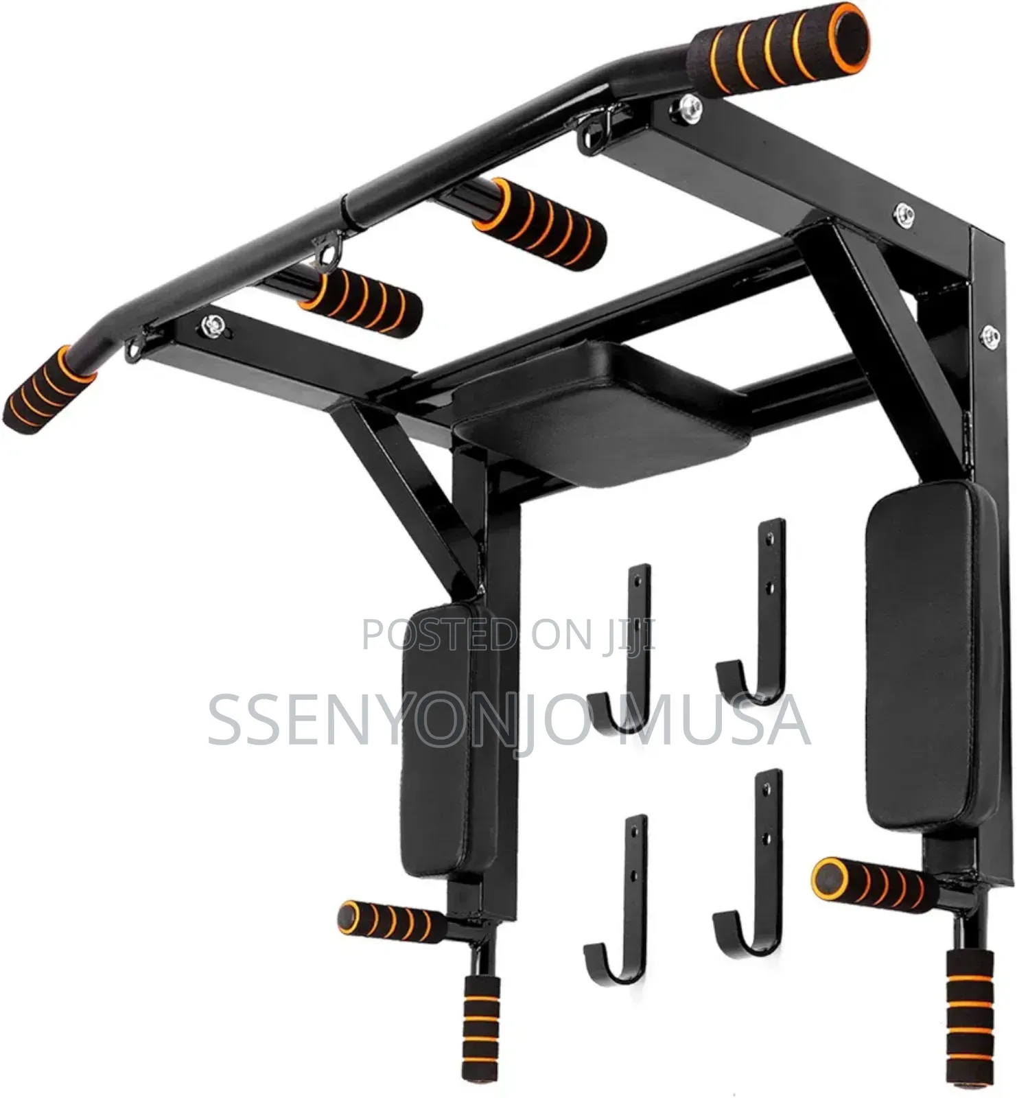 Wall Mounted Pull Up Bar and Dip Station - Compact Power