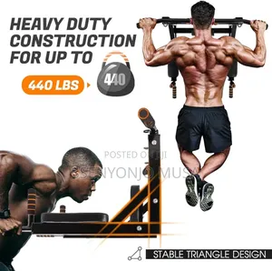 Wall Mounted Pull Up Bar and Dip Station - Compact Power