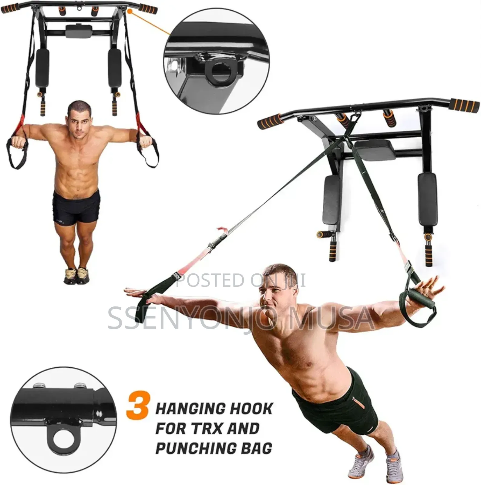 Wall Mounted Pull Up Bar and Dip Station - Compact Power