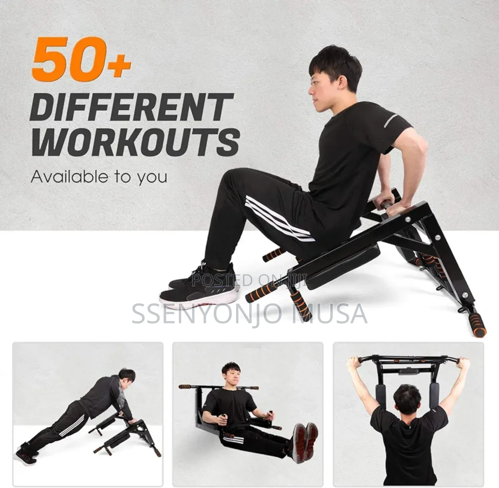 Wall Mounted Pull Up Bar and Dip Station - Compact Power