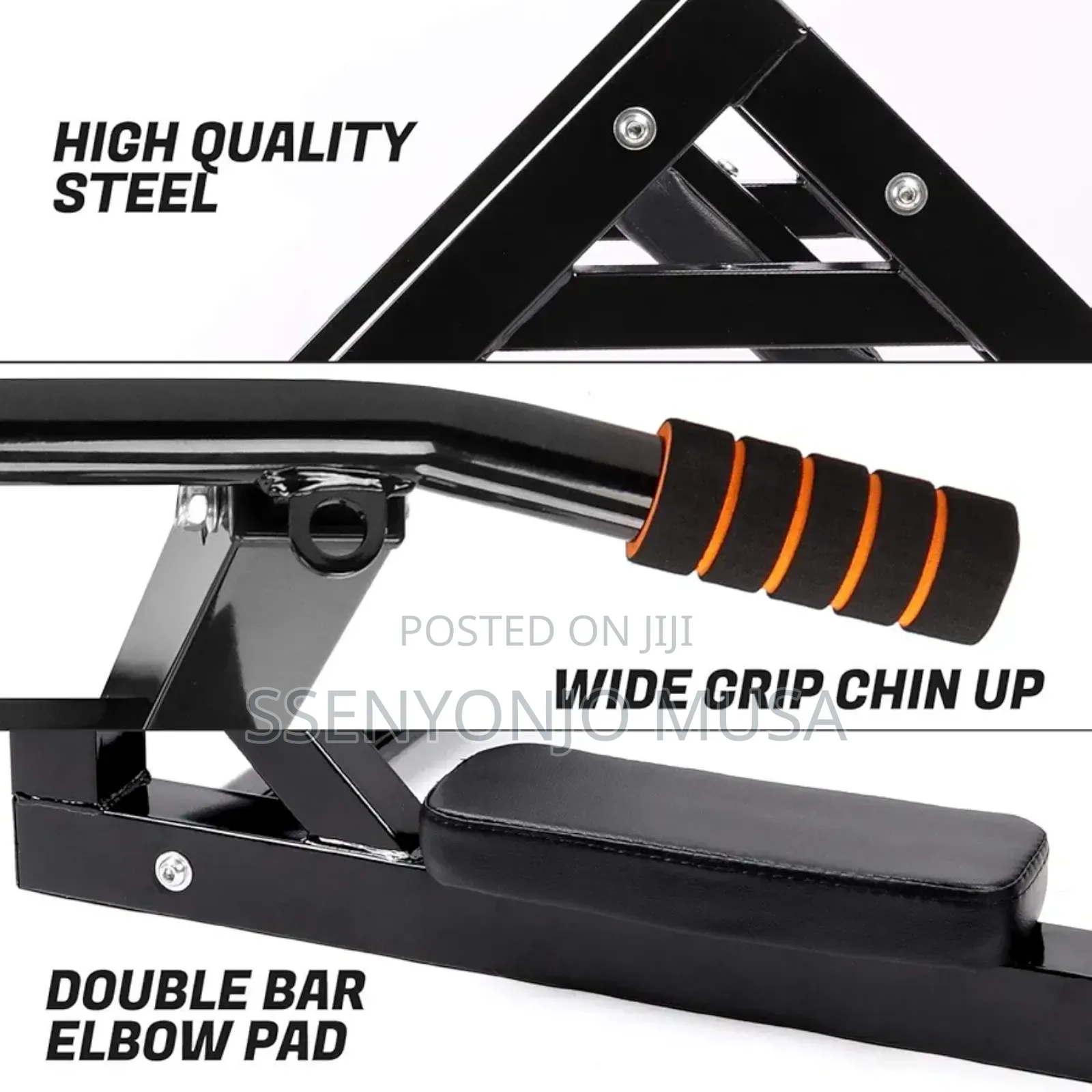 Wall Mounted Pull Up Bar and Dip Station - Compact Power