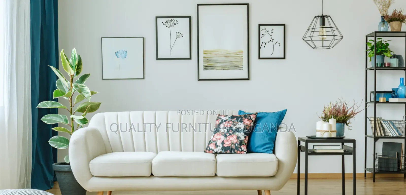 Classic Cream Butterfly Couch