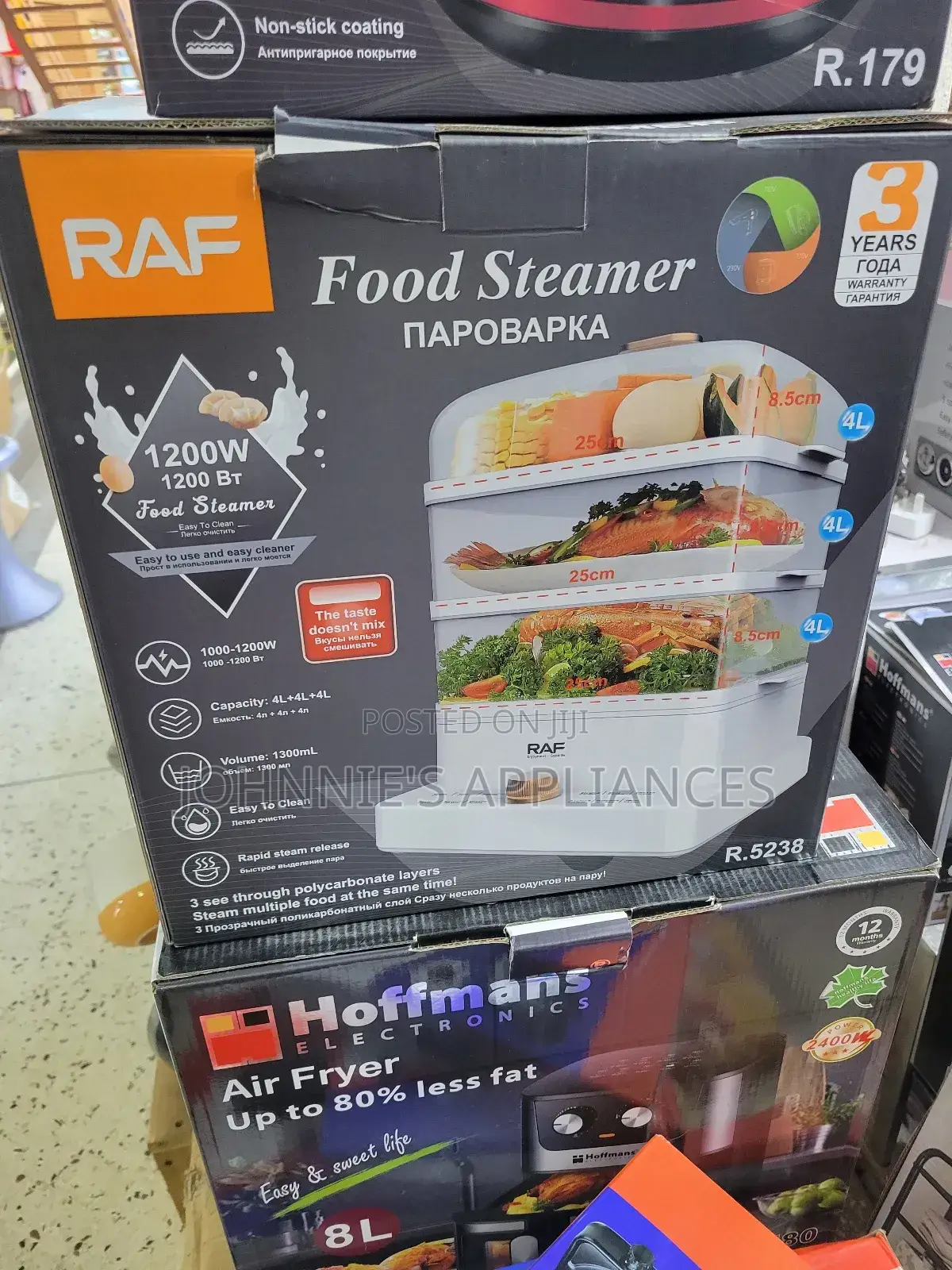 Raff Electric Food Steamer 3tiers
