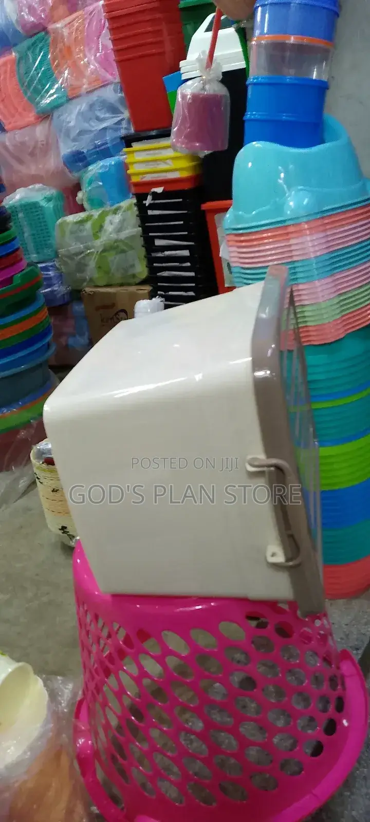 Cream Plastic Storage Boxes