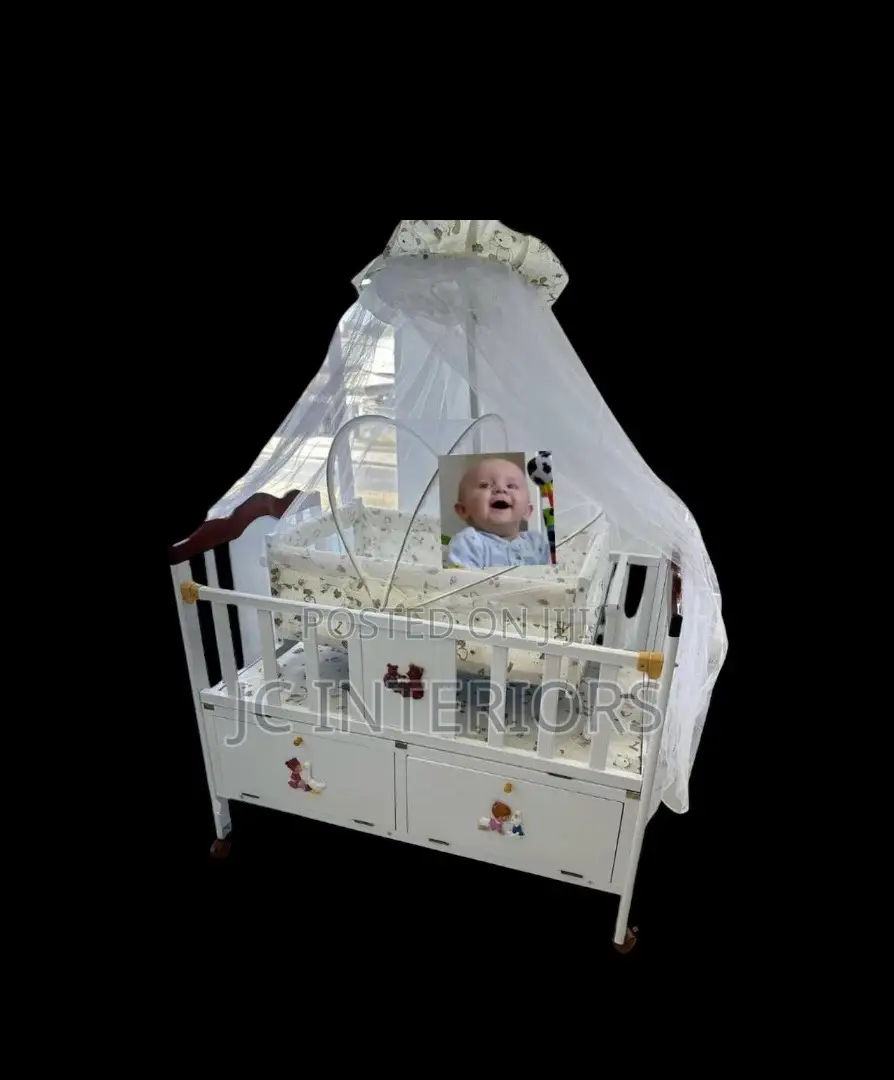 2 in 1 Wooden Bed (With Nets)