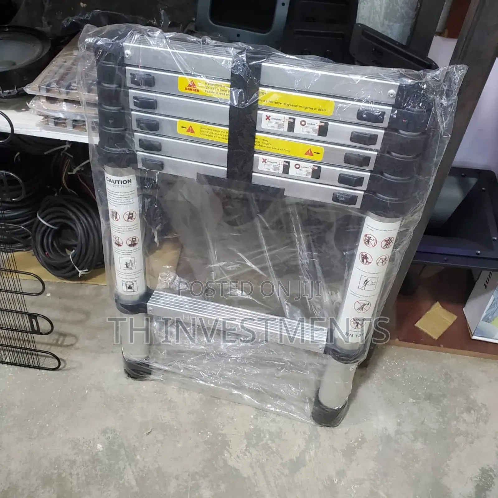 16.5 Ft Aluminum Telescopic Ladder Telescoping A-type...