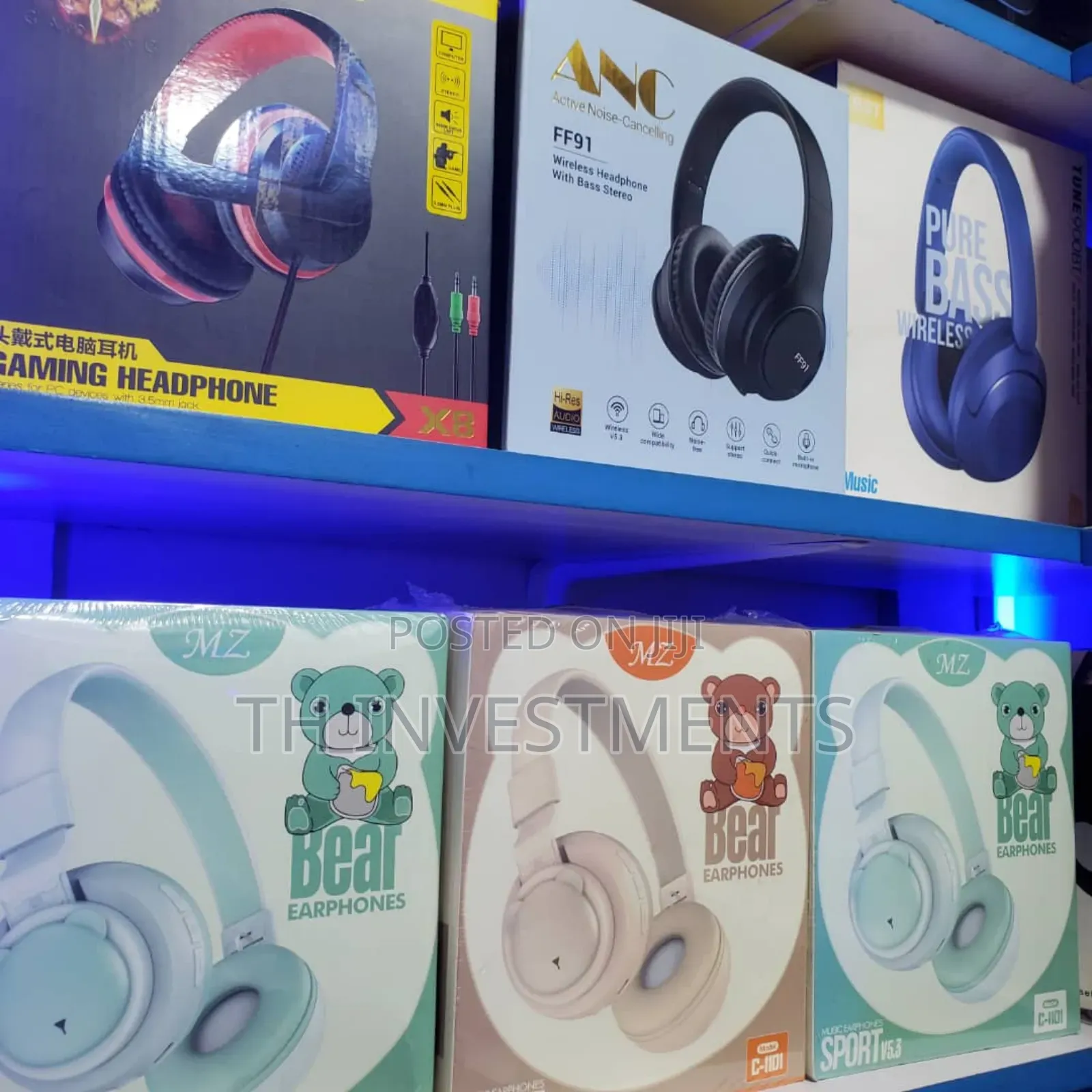 3.5mm Wired Over-Ear Headphones Portable Music Earphones 