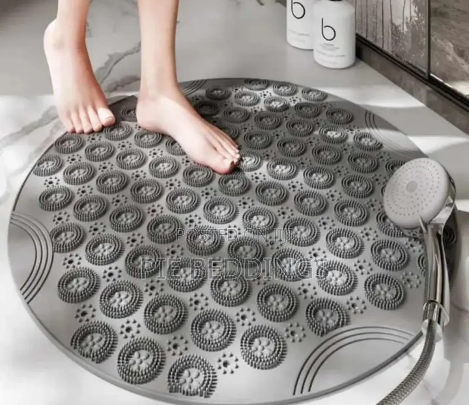 Grey Round Not Slippery Bath Mats