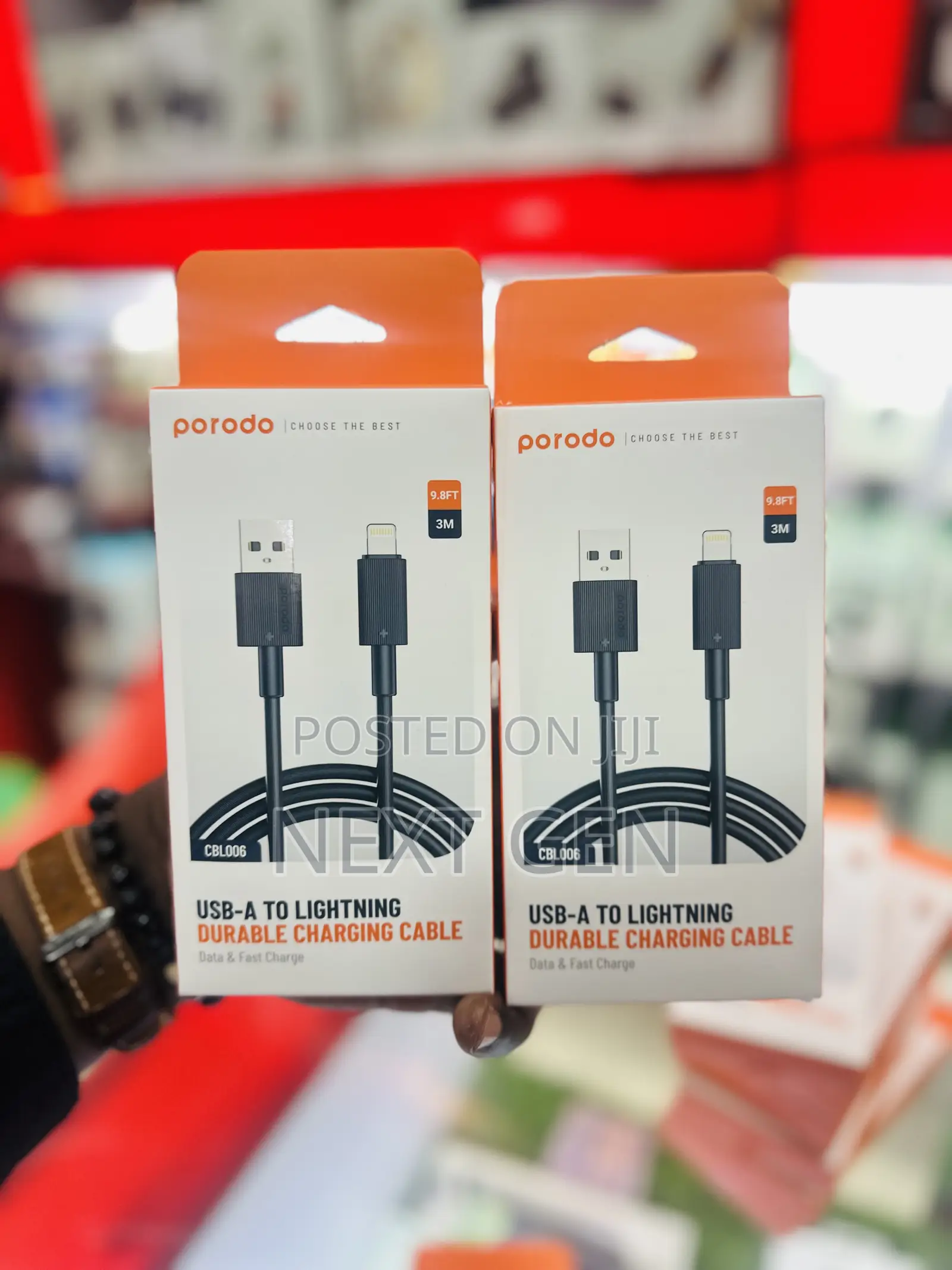Porodo Usb-a to Lightning Durable 3meter Charging Cable