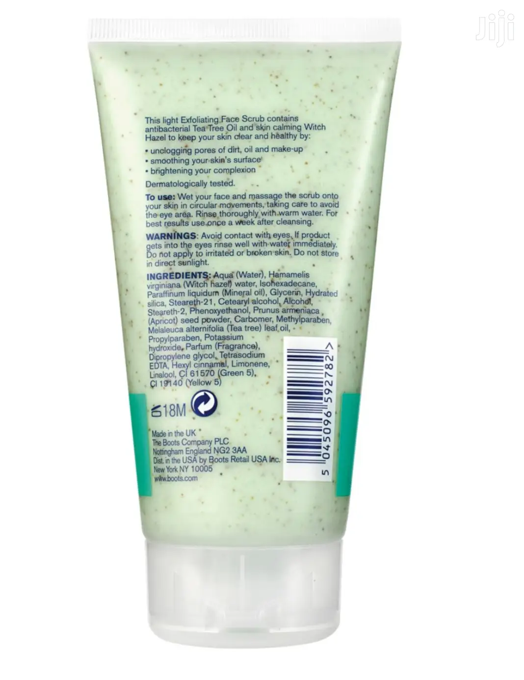 UK Boots Tea Tree and Witch Hazel Exfoliating Face Scrub 150ml