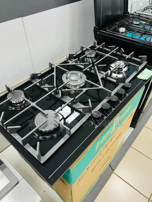 Klass 90cm by 60cm Black Glass Gas Hob
