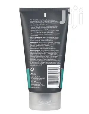 UK Boots Tea Tree Witch Hazel Charcoal Facial Scrub
150ml