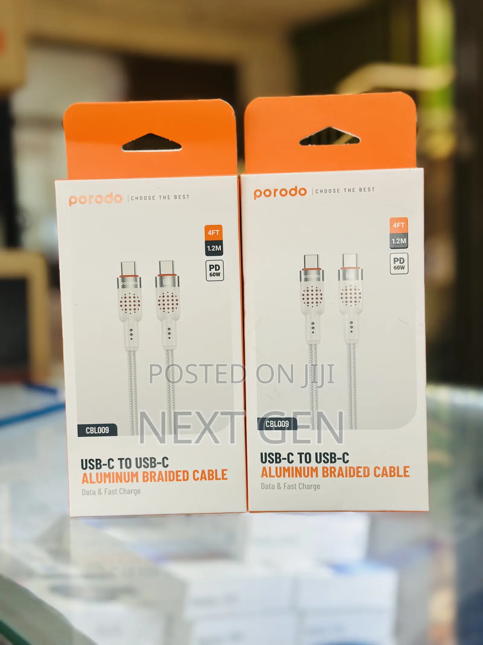 Porodo Usb-C to Usb-C Aluminum Braided Cable