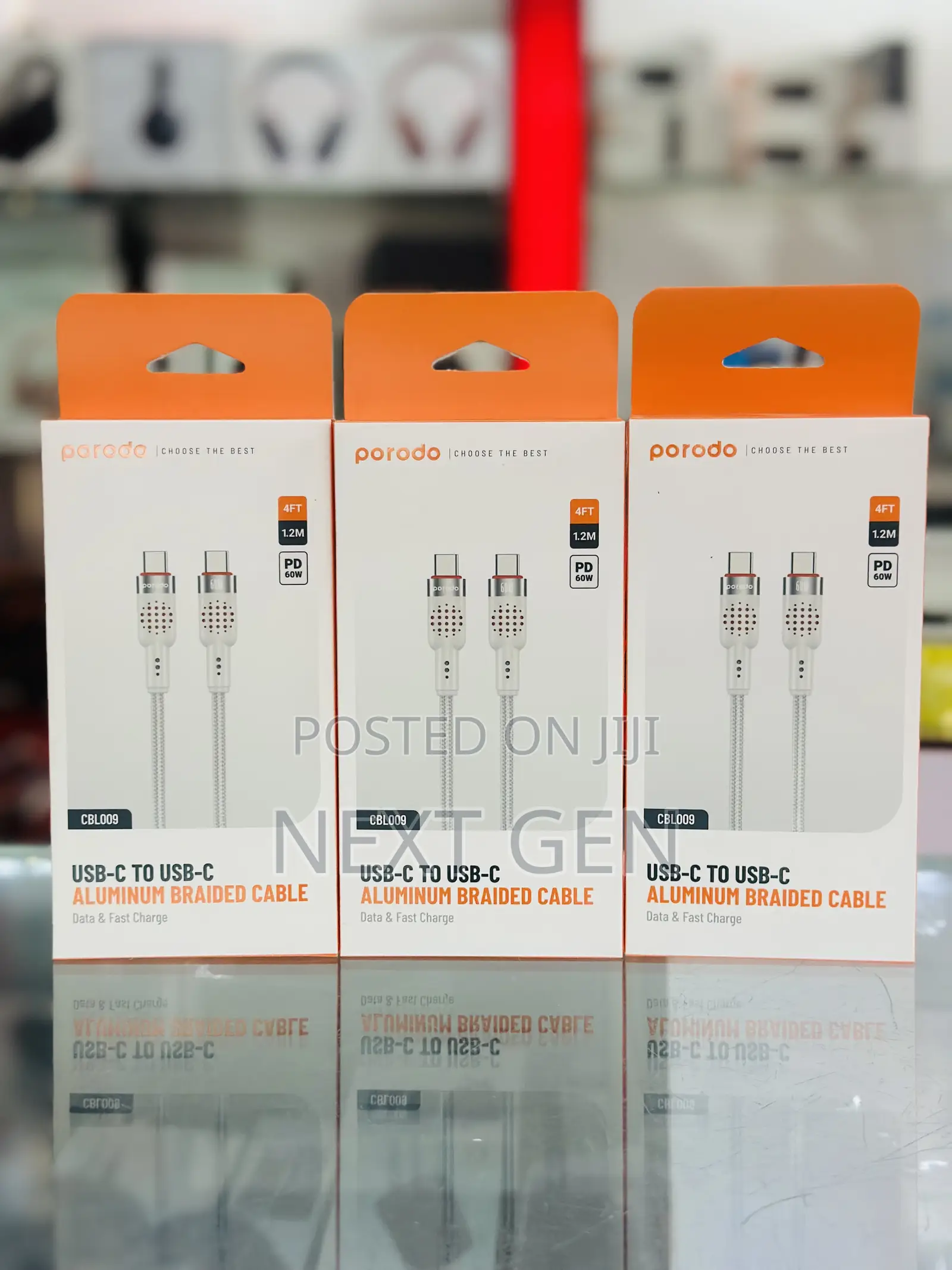 Porodo Usb-C to Usb-C Aluminum Braided Cable