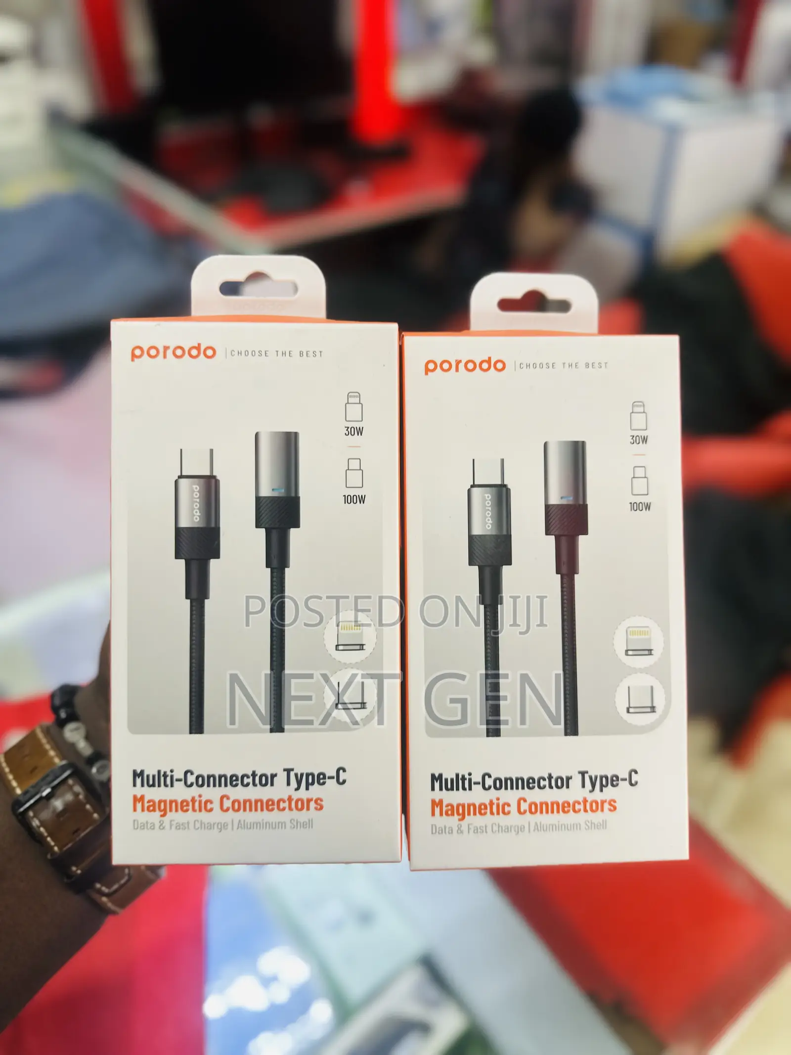 Braided 100w Pd C to C+L Cable With Magnetic Head 1.2m