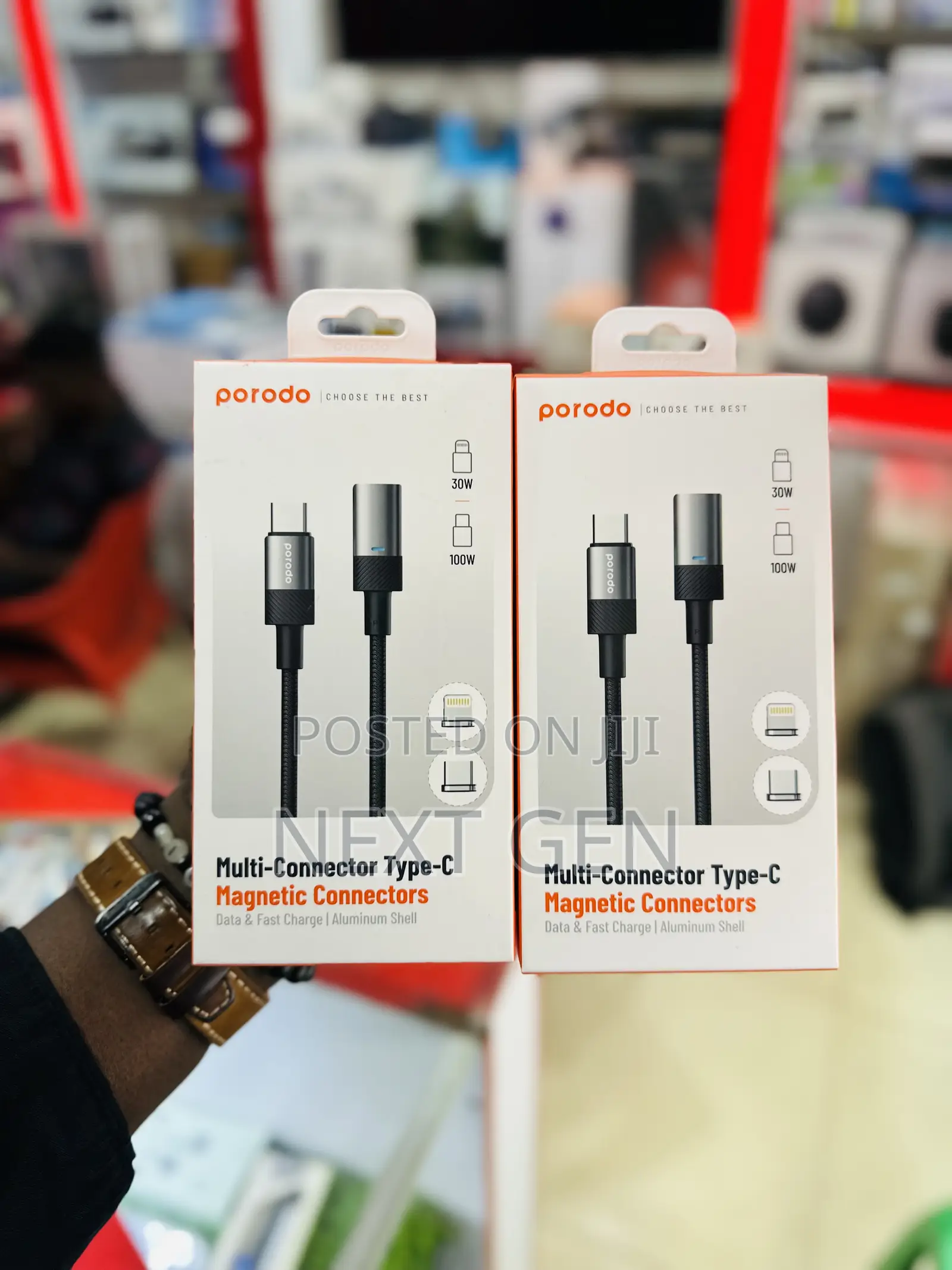 Braided 100w Pd C to C+L Cable With Magnetic Head 1.2m