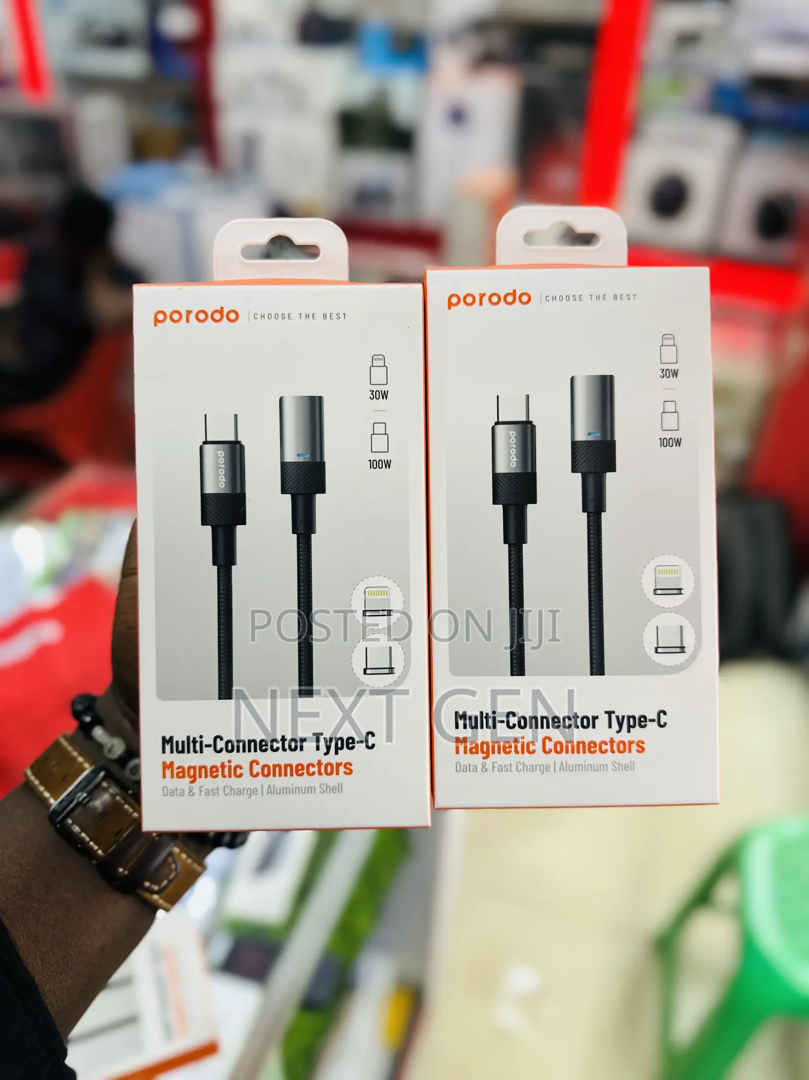 Braided 100w Pd C to C+L Cable With Magnetic Head 1.2m
