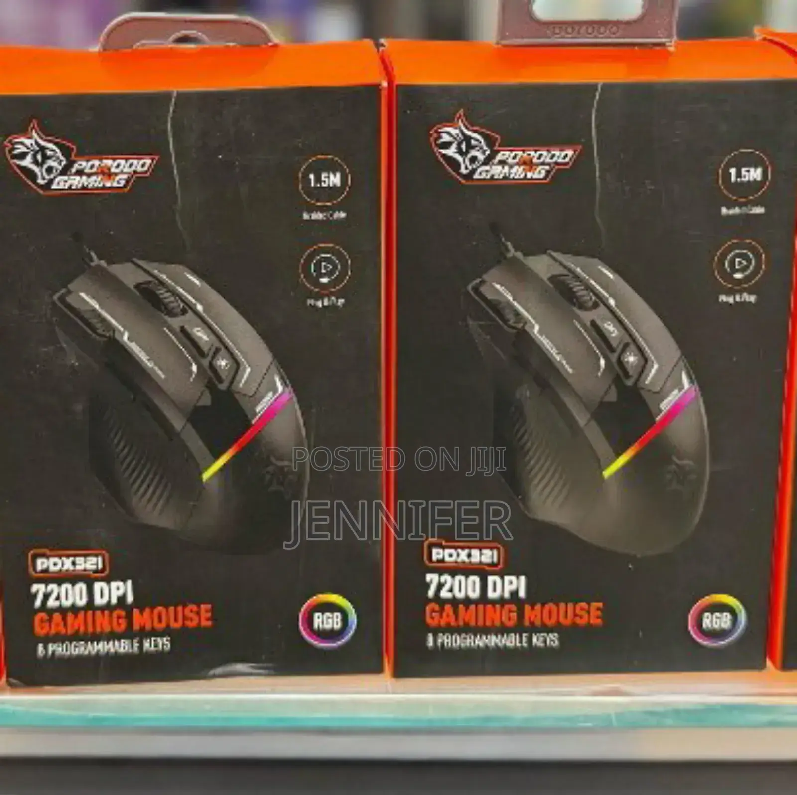 Porodo Gaming 8d RGB Wired Mouse Dpi 7200