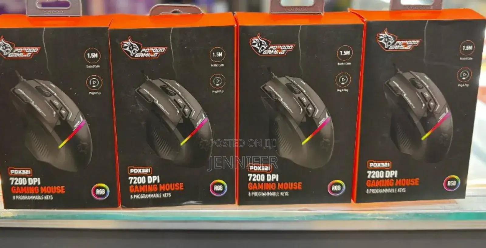 Porodo Gaming 8d RGB Wired Mouse Dpi 7200
