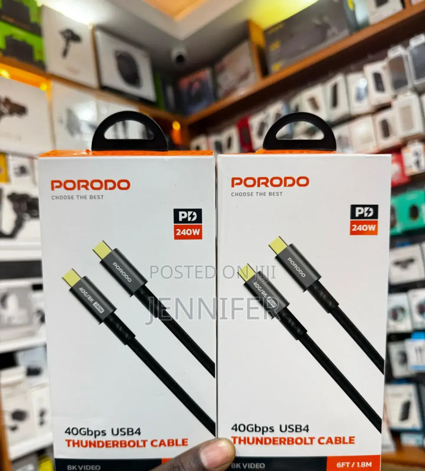 Porodo Woven Typec-C Cable 240w 40gbps 60hz
