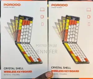 Porodo Crystal Shell Wireless Foldable Keyboard