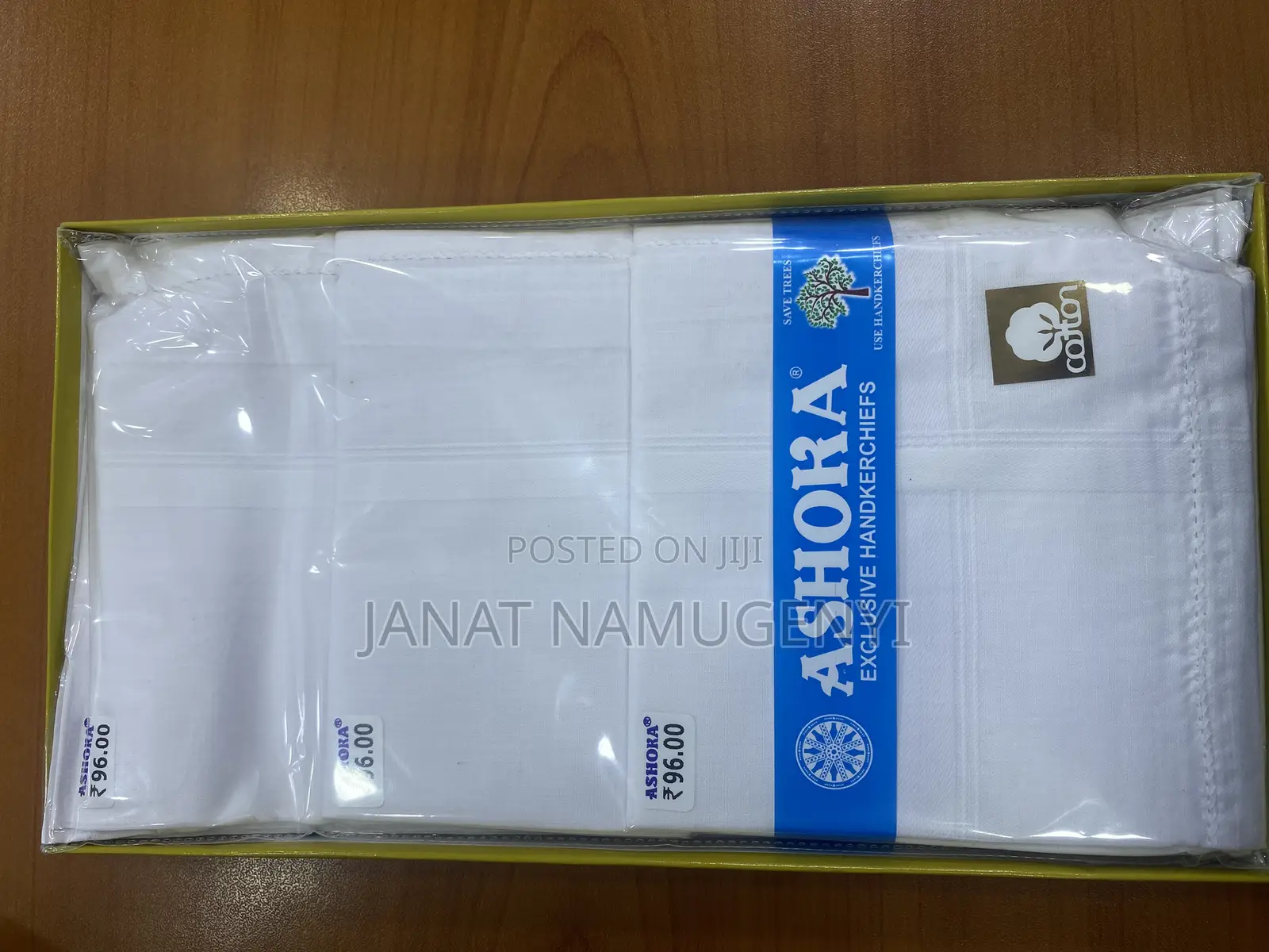 A Dozen of Ashoka 1 Plain White Handkerchiefs