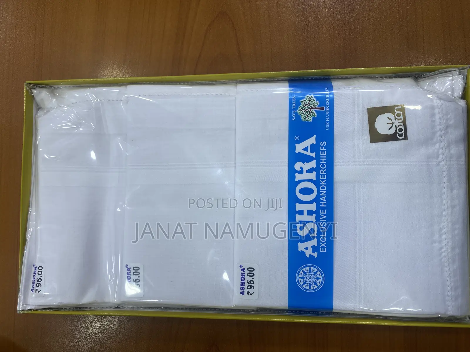 A Dozen of Ashoka 1 Plain White Handkerchiefs
