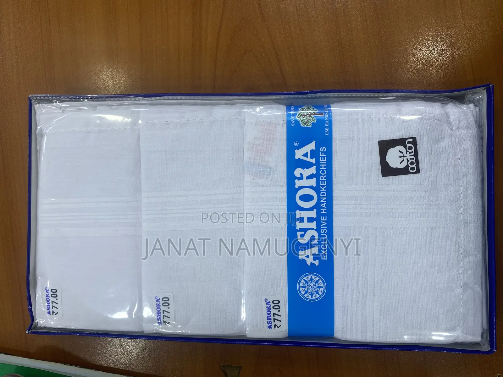 A Dozen of Ashoka 1 Plain White Handkerchiefs