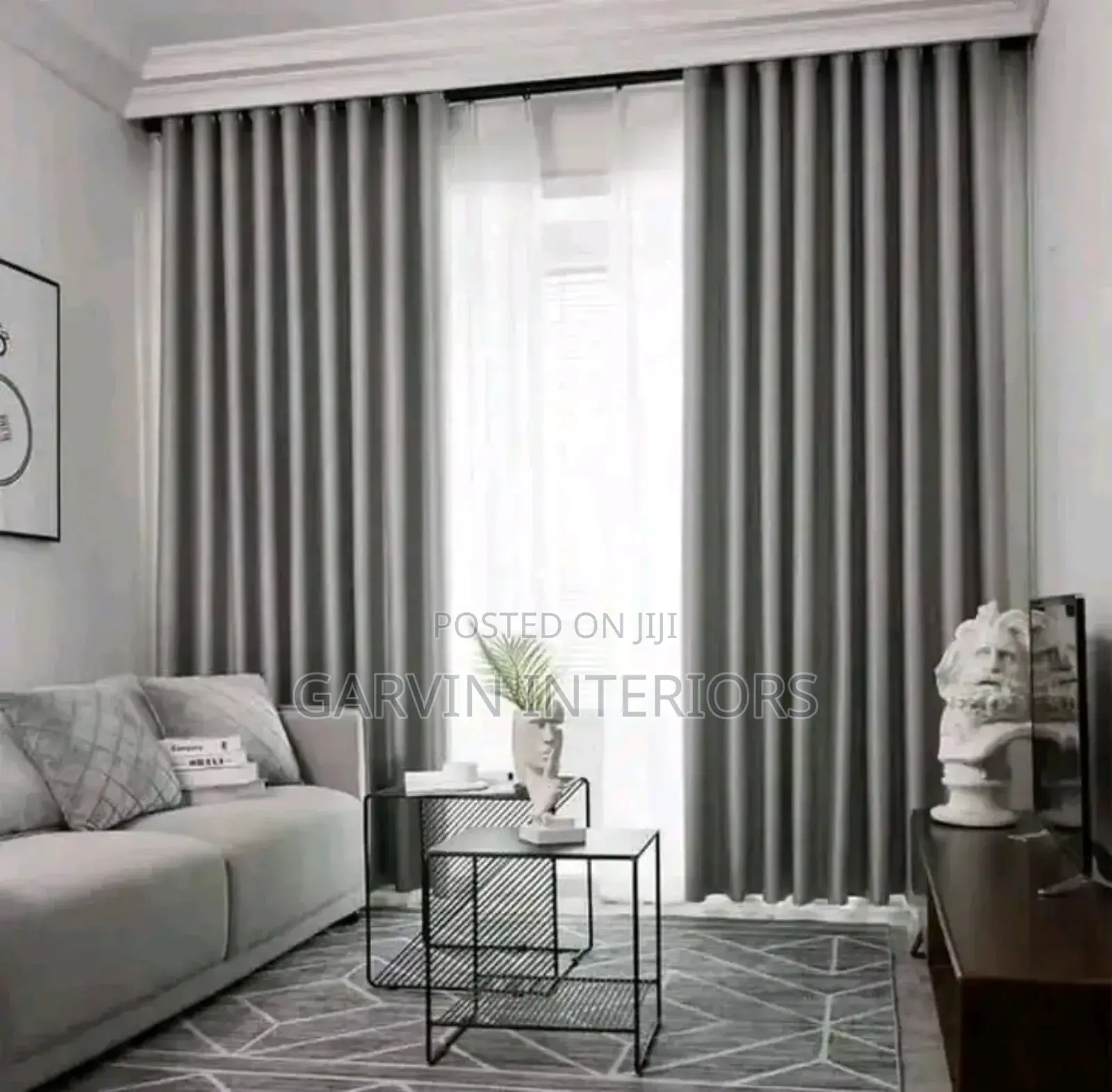 Grey Heavy Curtains Available