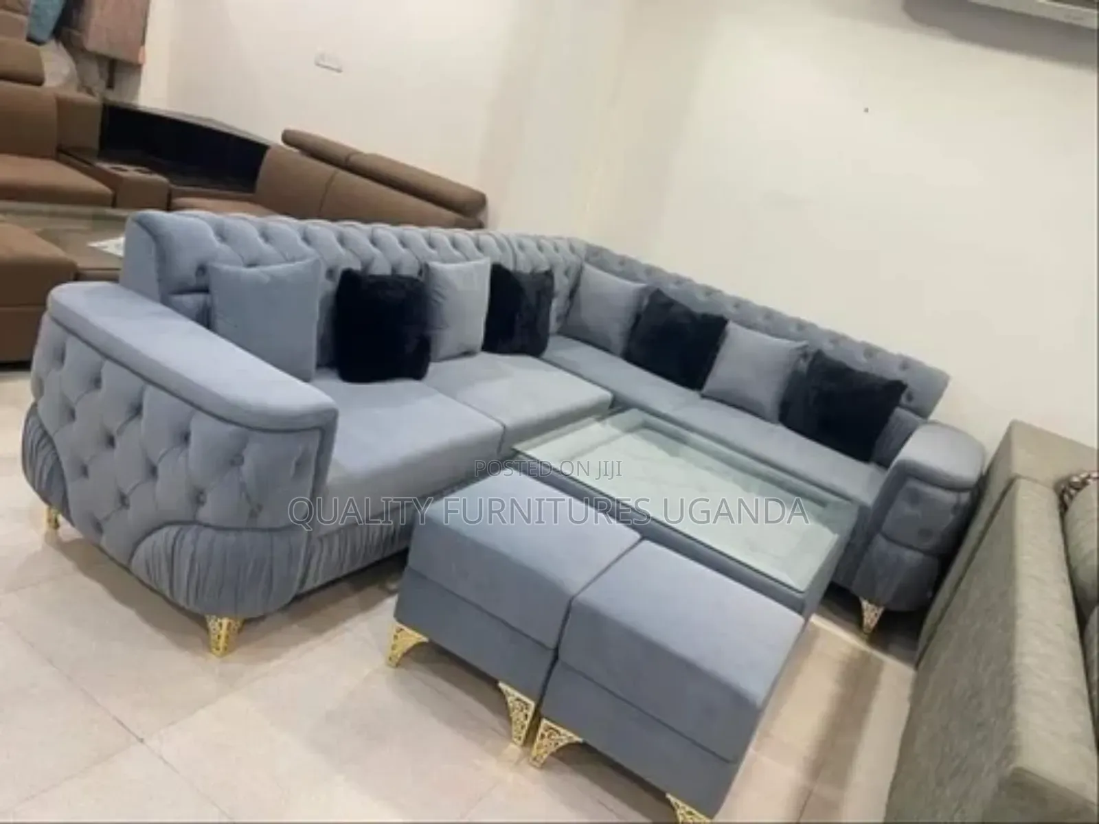 L Tufted Sofa Set/Chesterfield Sofas