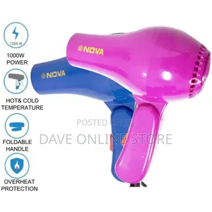 Nova Professional Foldable Hair Dryer for Men/Women (1000w)