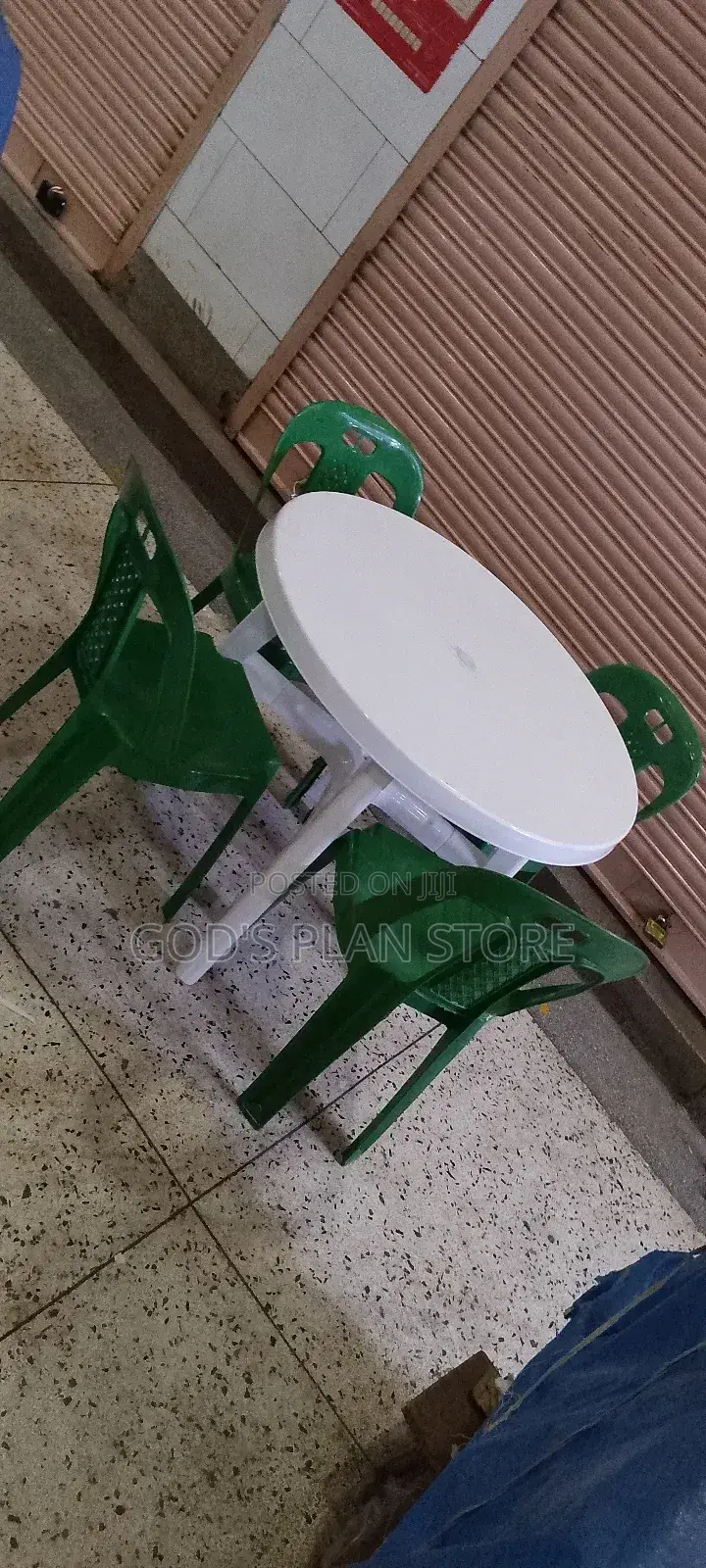 Dining Plastic Chairs and Table Set (4 Seater)