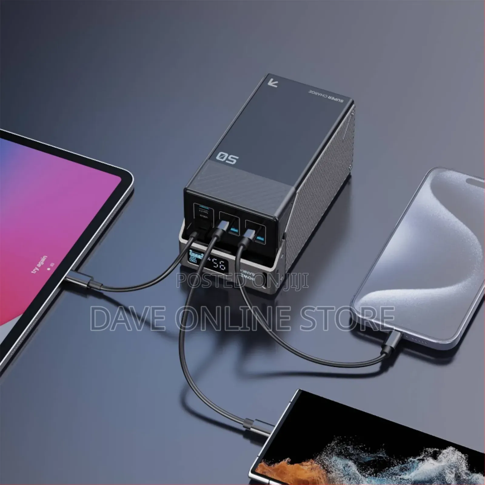 Powerology 50000mah Power Bank Super Charger, 65w, 3pd