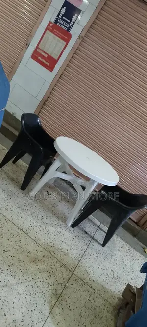 Plastic Sofa Chairs and White Table Set