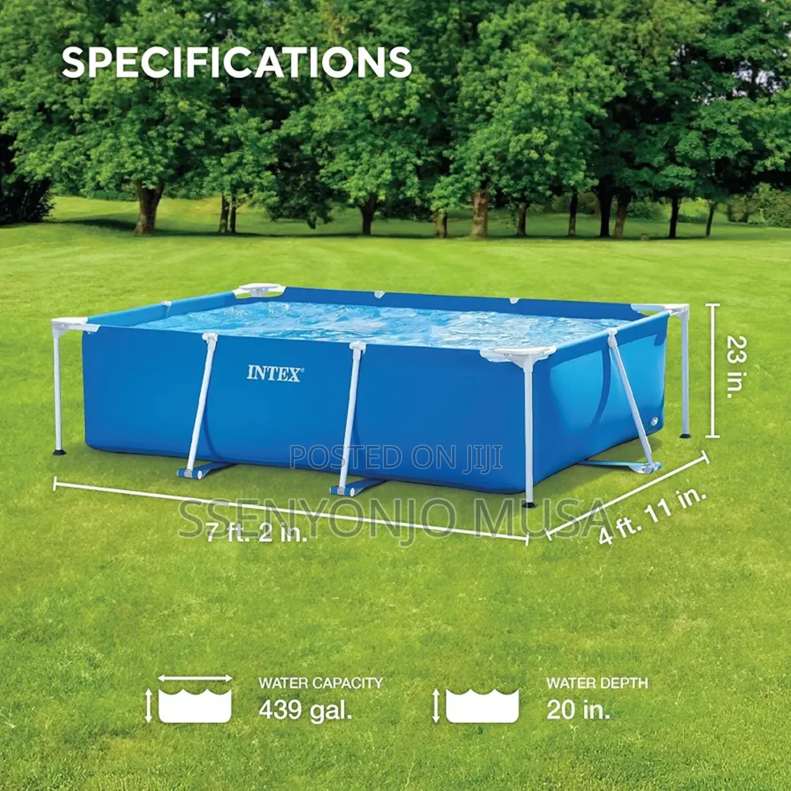 Intex Rectangular Frame Baby Pool - 86" X 59" X 23"