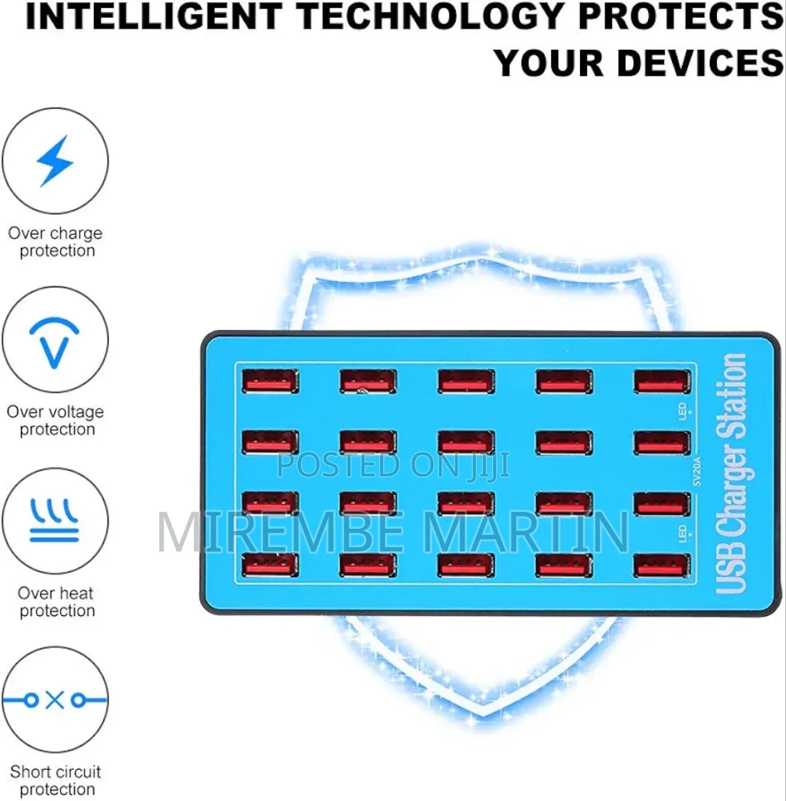 Kazru Usb Smart Charger With 20 Ports Power Adapter