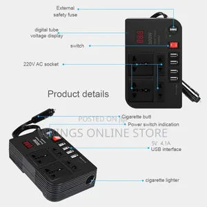 300w Car Power Inverter Dc 12v to 220v Ac Inverter