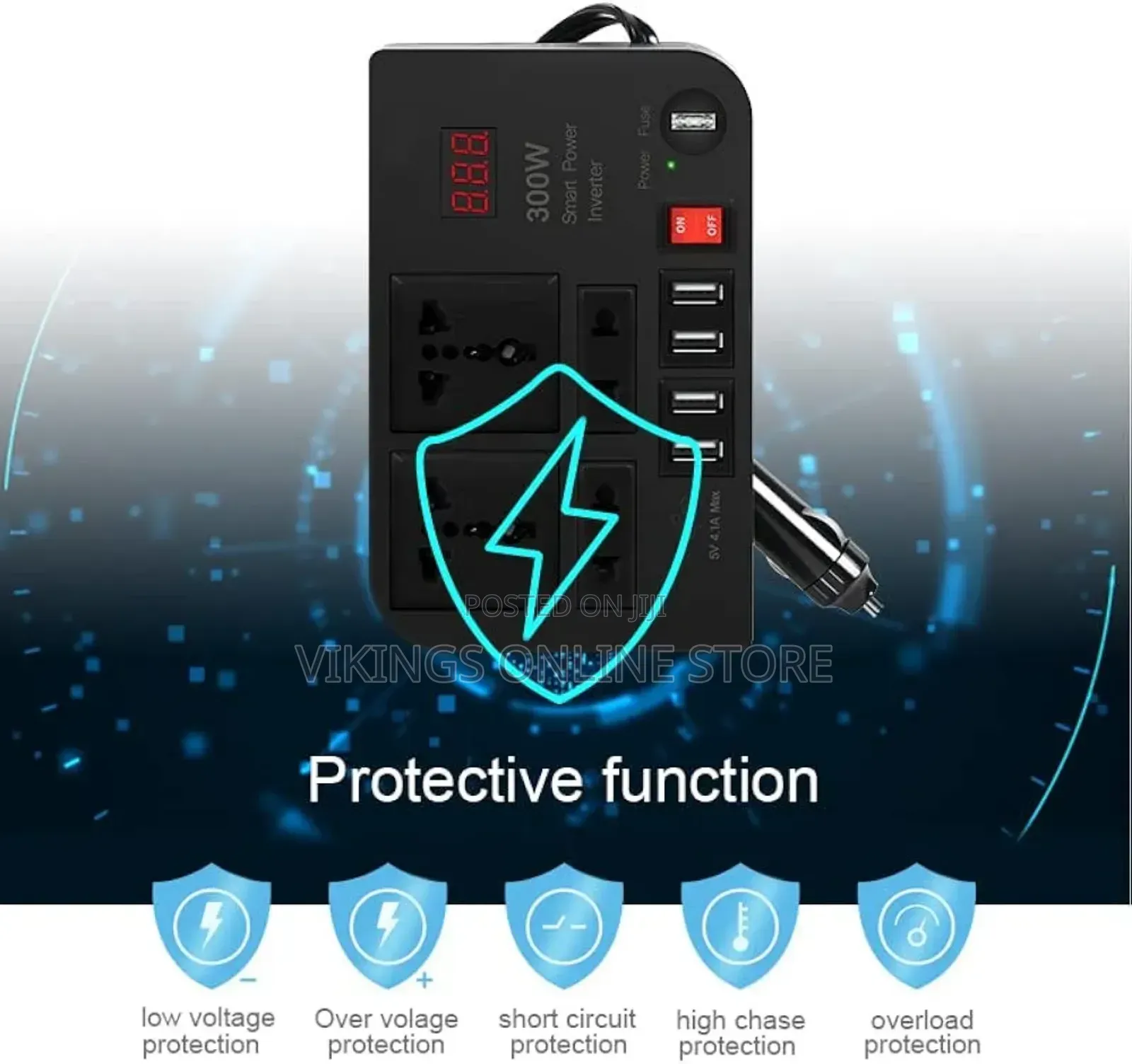300w Car Power Inverter Dc 12v to 220v Ac Inverter