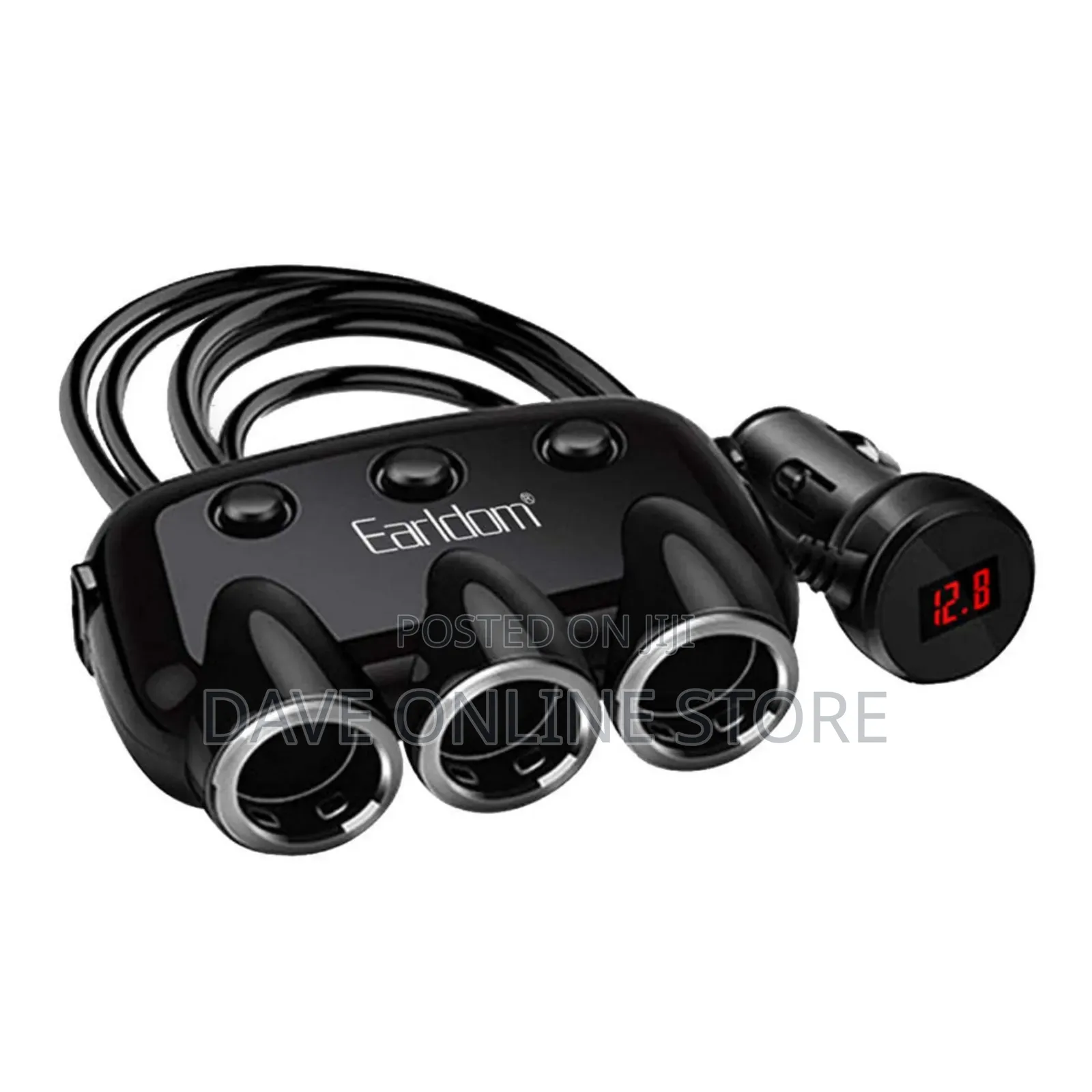 Earldom 3 Ports Cigarette Lighter Sockets Usb Car Charger