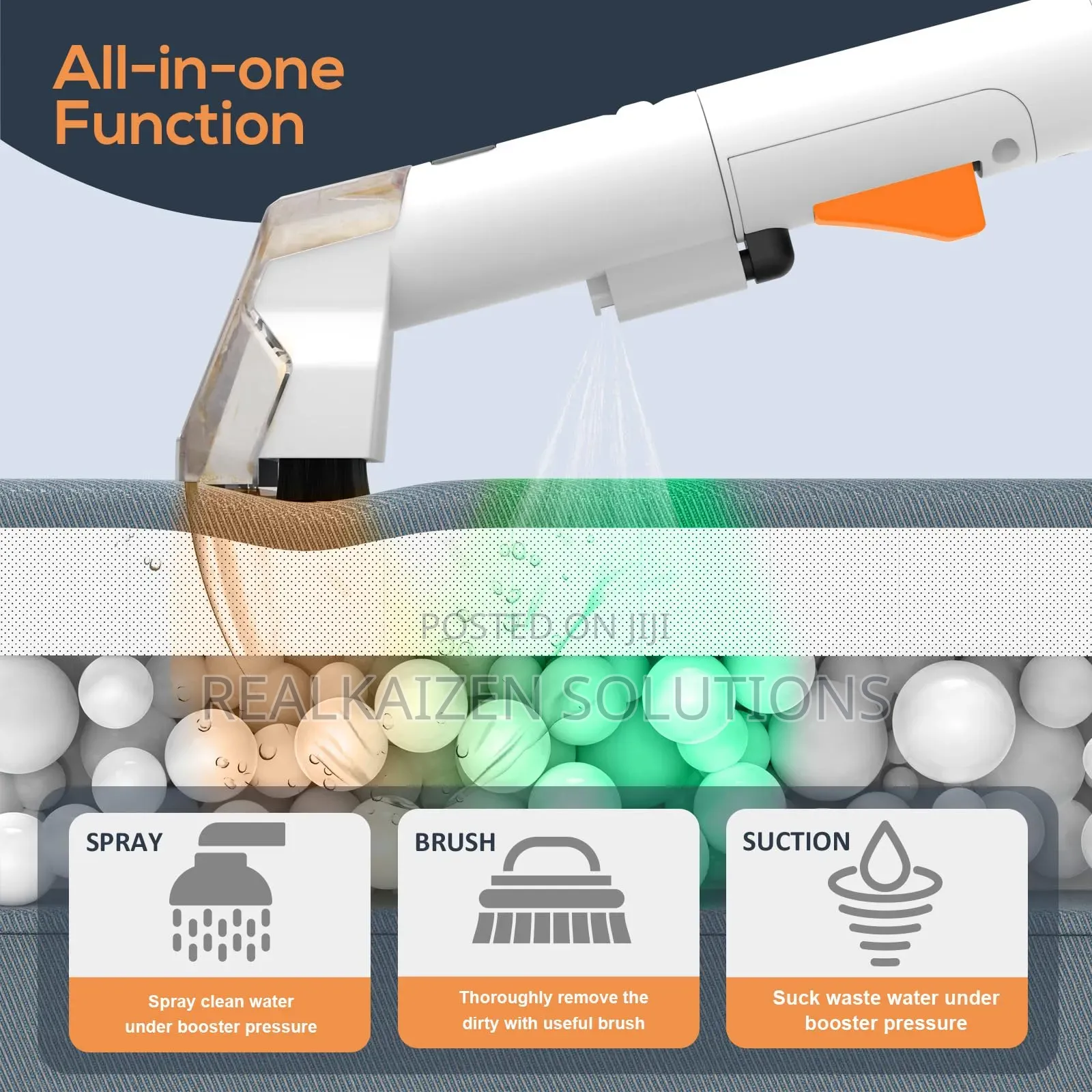 Powermax 1080ml Portable Upholstery Suction Spot Cleaner450w